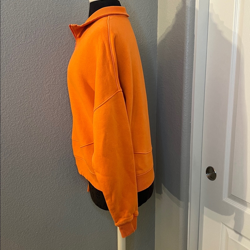 Outdoor Voices Nimbus 1/4 Zip Sweatshirt Orange Half-Zip Women's Hoodie Medium - Picture 3 of 9